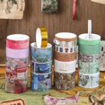 thumbnail image 5 of 24 rollos de cintas washi retro para scrapbooking, juego de cintas adhesivas decorativas para diario y útiles escolares C, 5 of 5