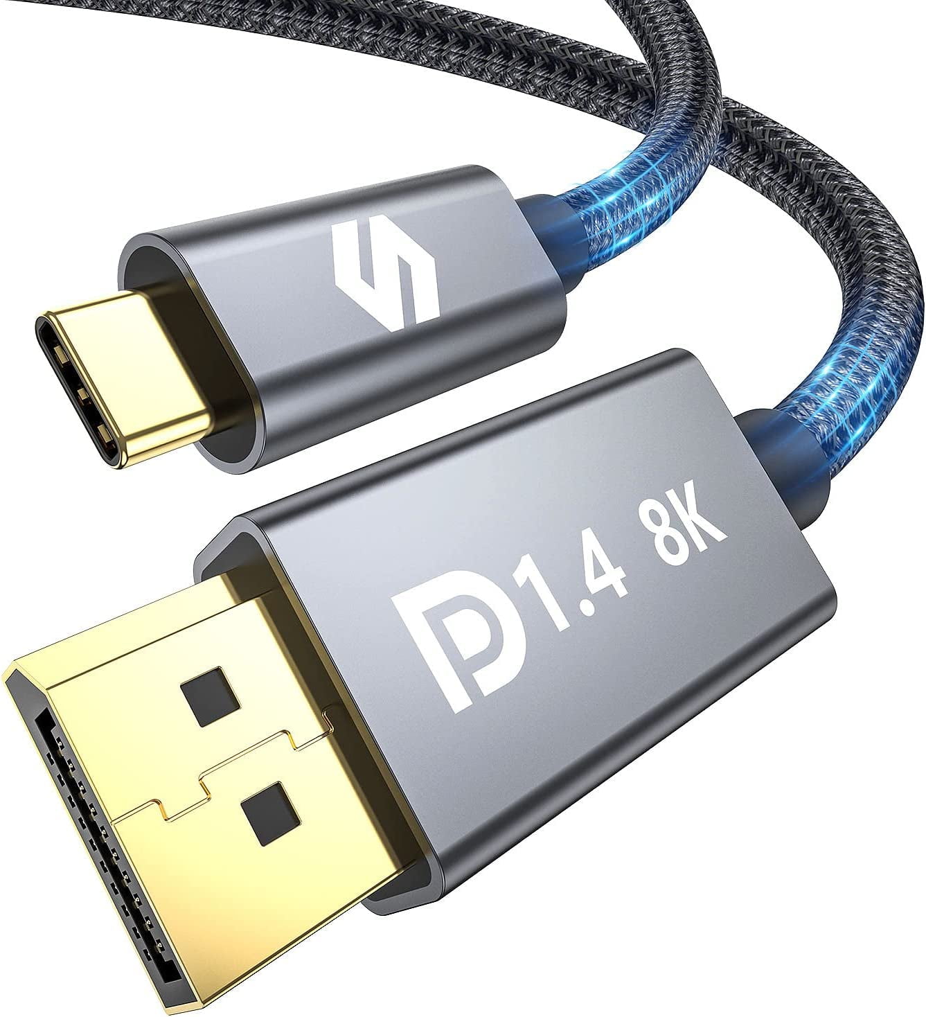 schoner Wapenstilstand dak USB C to DisplayPort 1.4 Cable [8K@60Hz, 4K@144Hz 120Hz, 2K@240Hz], 5K Type  C to DP 1.4 Cable, [32.4 Gbps, Thunderbolt 4/3 Compatible] for MacBook Pro  M1 M2, Mac Studio, Mac Mini, XPS,