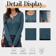 thumbnail image 5 of Mengpipi Women’s Henley Tops Fall Spring Long Sleeve Button Neck Waffle Knit Casual Lightweight Pullover Shirts S-2XL, 5 of 7