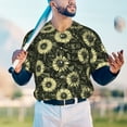 thumbnail image 5 of Hirioo Sunflowers for Men's Baseball T-shirt Shirts Short Sleeve Casual Summer Button Stretch T Shirts,Size S-4XL-Medium, 5 of 7
