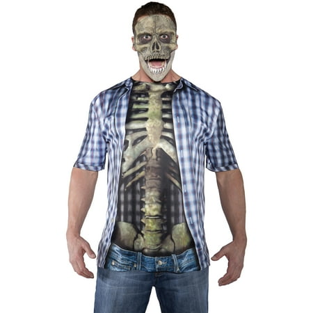 Blue Photo-Real Skeleton Shirt Adult Halloween
