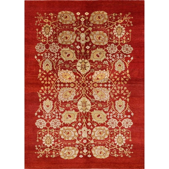 Ahgly Company Machine Washable Indoor Rectangle Industrial Modern Red Area Rugs, 6' x 9'