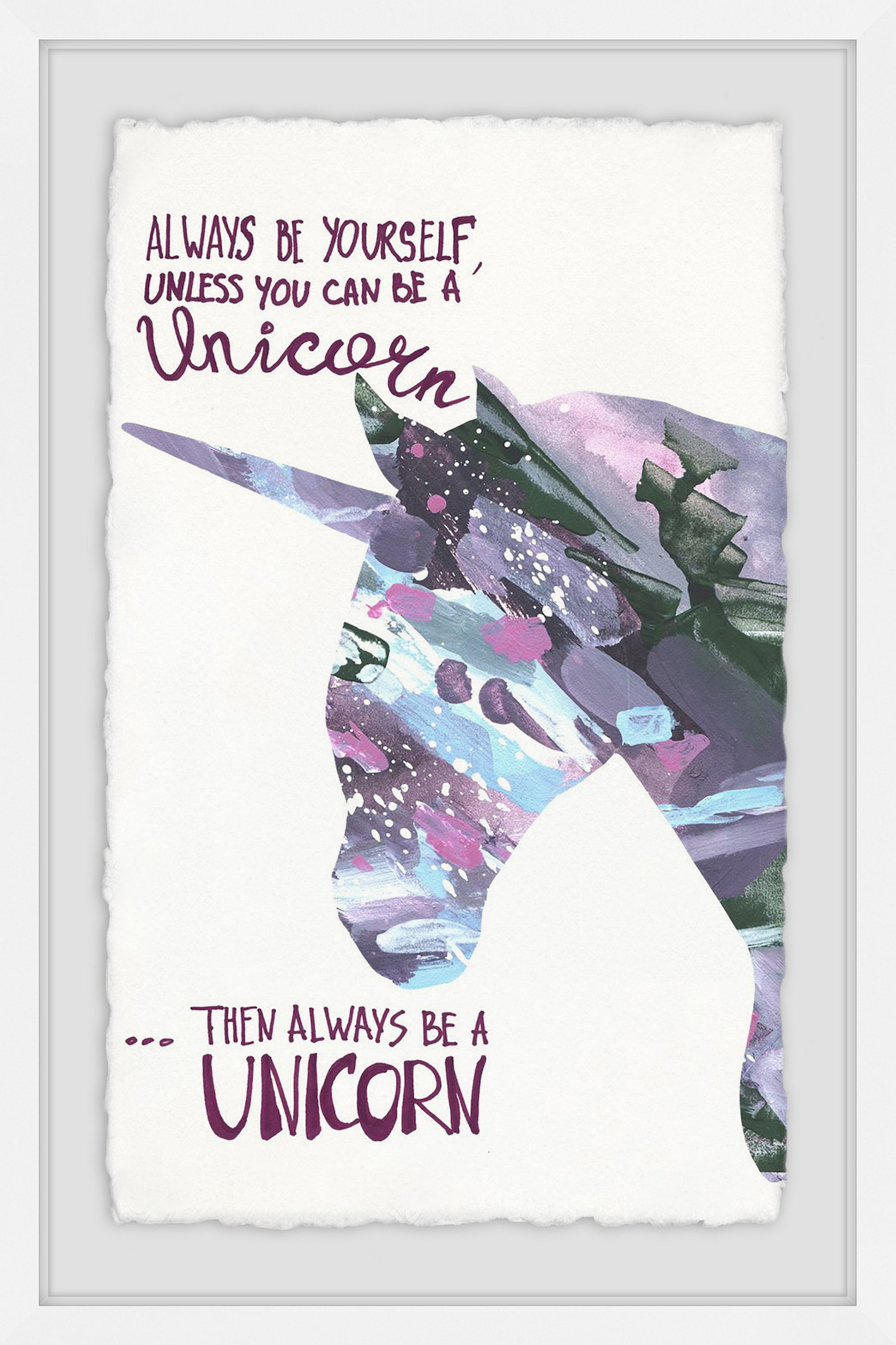 Paint Brush Unicorn Framed Painting Print