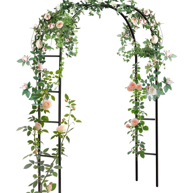 Arco de Globos para Boda Flores, Arco Estructura para Decoracion, Mamparas para Decoracion de Fiestas, Cumpleaños, Aniversario Ceremonia, Negro