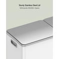 thumbnail image 6 of Lovewind Dual Trash and Recycling Bins for Kitchen, 13+6 Gallon Stainless Steel Garbage and Recycle Bin Combo for Large Families, Dual Trash Can with Soft Close Lid & Magnetic Stickers, White, 6 of 7