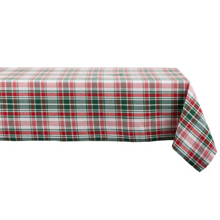 DII Yuletide Plaid Tablecloth 60  x 84