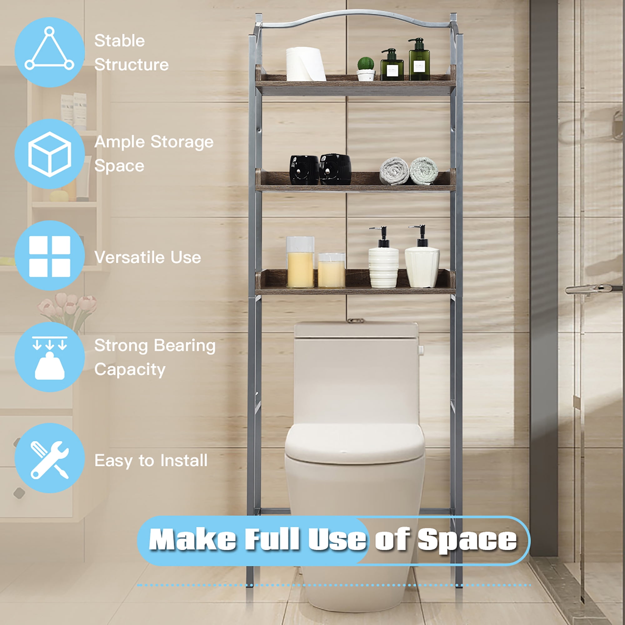 Costway 3-Tier Bathroom Spacesaver Storage Rack