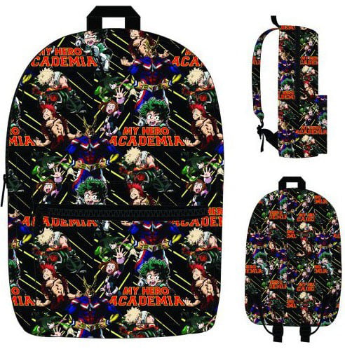 My Hero Academia Kids School Backpack Bookbag Insulated Lunch Bag Pen Case Lot 