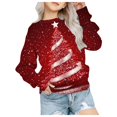 thumbnail image 1 of Zanarzt Chandail de Base à Manches Longues pour Filles, Chandail pour Filles à Manches Longues d'Automne et d'Hiver, Haut de Noël à Col Rond, Chandail pour Enfants Rouge Brique, 3-4 Ans, 1 of 5