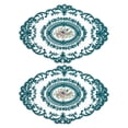 thumbnail image 1 of 2 Paquetes Salvamanteles de Encaje Retro 12X16 Pulgadas Ovalado Manteles Individuales Bordados de Encaje Francés Posavasos para Hogar Y Bodas Color Verde Oscuro Unique Bargains, 1 of 7