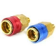 thumbnail image 3 of Refrigerant Quick Couplers, Red+Blue Safe HVAC Male Flare Fitting  For Air Conditioning For R134a Valve Core, 3 of 8