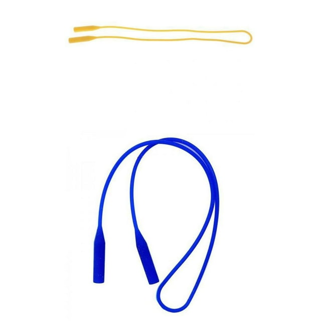 2 piezas de gafas de Correa de silicona Sunnimix soporte de cordón largo antideslizante amarillo azul oscuro