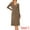 Brown, variant on DARING DIVA V Neck Casual Long Sleeve Midi Knitted Dress XS Black