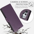 thumbnail image 3 of Compatible with Samsung Galaxy S25 Ultra Wallet Case with Credit Card Holder & Cash Slot, RFID Blocking Durable PU Leather Flip Magnetic Protective Stand Cover Wrist Strap Women Men,Darkpurple, 3 of 7