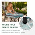 thumbnail image 4 of Round Outdoor Tablecloth with Umbrella Hole and Zipper, Vintage Bohemia Tablecloth with Elastic Waterproof, Abstract Minimalist Art Teal Red Patio Table Covers for 36" - 44" Picnic Pool Tables, 4 of 9