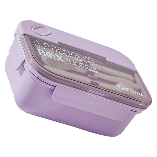 Contenedor de almuerzo Jadeshay Fiambrera Bento 3 compartimentos Púrpura 1250 ml