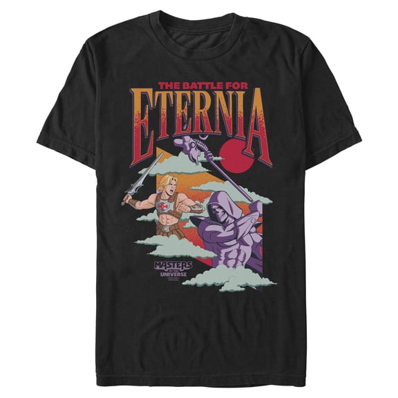 Mens Masters of the Universe Skeletor and He-Man Battle for Eternia T Shirt