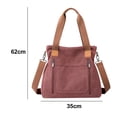 thumbnail image 2 of Bolso tote vintage de lona para mujer con múltiples bolsillos, morado, 2 of 5