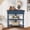 Navy Blue, variant on YWEN 33.86" Corner Table, Wood 3 Tier Triangle Side Table Corner Shelf Stand with Solid Wood Legs 1 Drawer & 2 Storage Shelves for Living Room Small Space