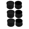 Unique Bargains 6pcs 45mm Diameter Pipe Tube Insert Chair Leg Cap Round Black PVC Tubing Plug