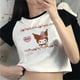 thumbnail image 1 of Ropa Y2k para mujer, camiseta Kawaii ajustada con cuello redondo, ropa corta de verano, camisetas de moda con personajes de dibujos animados Sanrio, 1 of 6