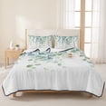 thumbnail image 3 of Twin XL Quilt Set 68''x98'', Sage Green Eucalyptus Lightweight Summer Bedspread Coverlet Set with 2 Pillow Shams, Watercolor Botanical Leaves Breathable All Season Quilt Bedding for Dorm/Guest Room, 3 of 9
