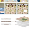 thumbnail image 4 of Yayeee Foldable Storage Basket for Shelves with Handles Waterproof Cloth Bins, Retro Pink Stars, 4 of 7