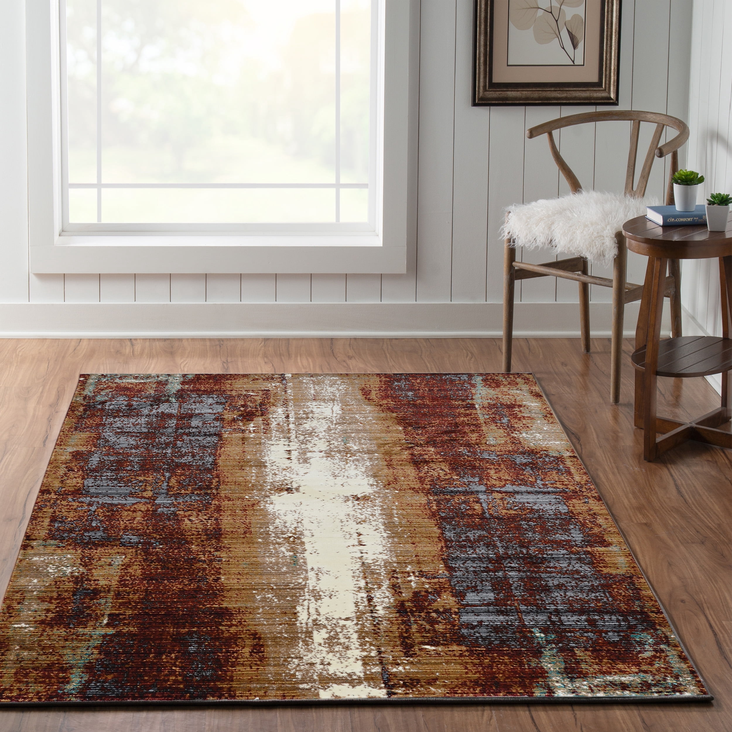 Illusions Canyon Beige Area Rug 5x8 Transitional Design Polypropylene