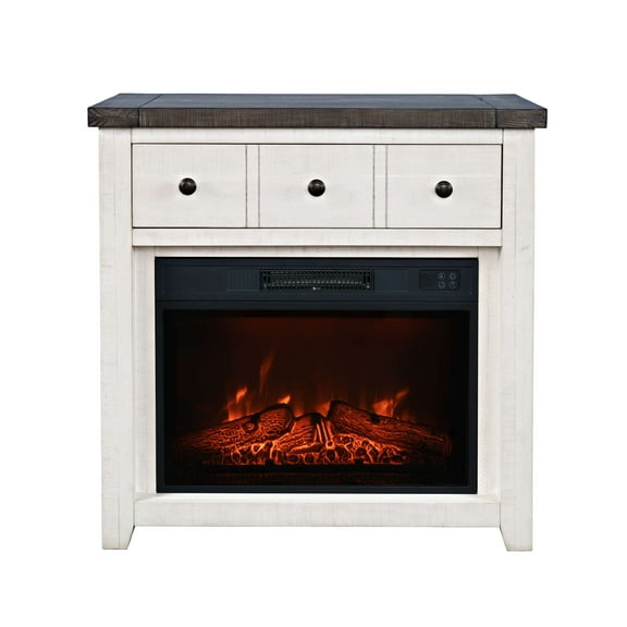 Jofran Hearthside Modern Rustic 32" Electric LED Fireplace 5000 BTU Console TV Stand