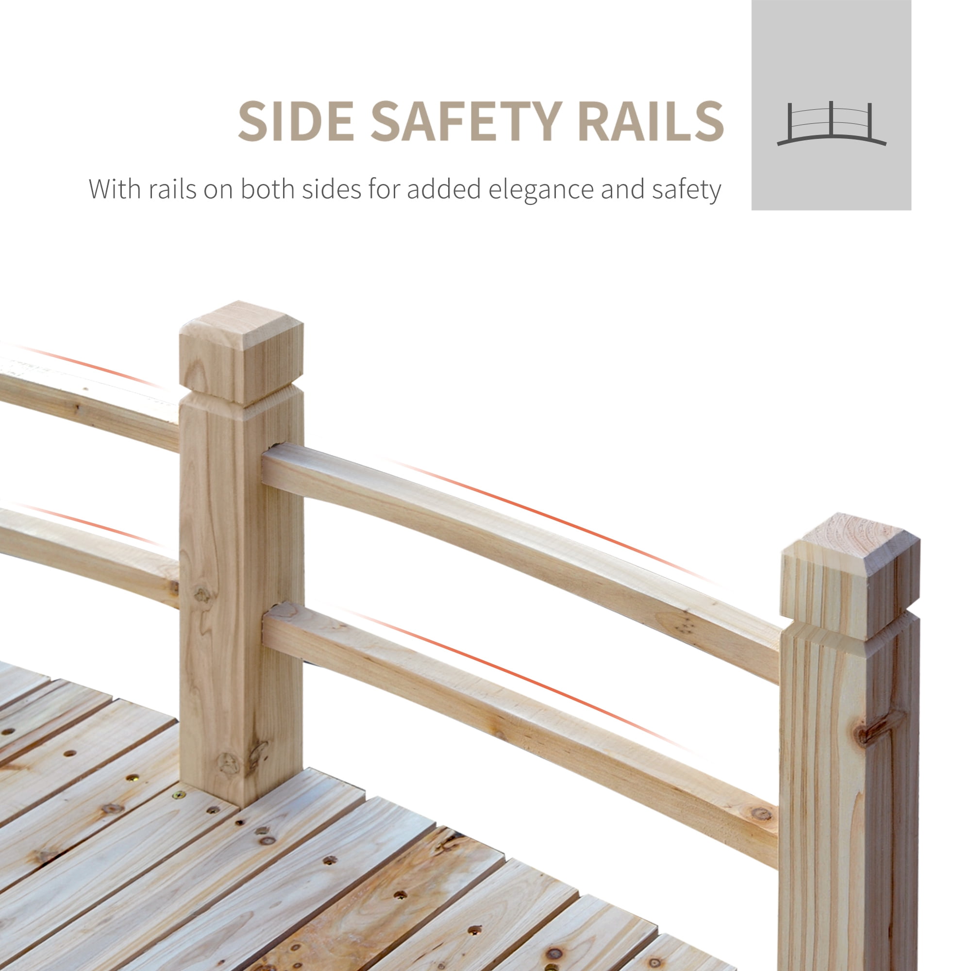 Wooden Garden Bridge Arc Footbridge