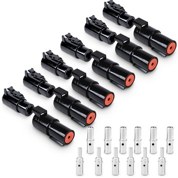 Kit de conectores JRReady Deutsch de 1 pin, 6 pares, IP67, resistente al agua, 60 A