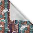 thumbnail image 4 of Ambesonne Birds Valance Pack of 2, Colorful Branches Stripes, 54"X12", Plum Turquoise and Salmon, 4 of 5