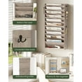 thumbnail image 3 of Wall File Organizer, 10-Tier Hanging Mail Organizer, Wall Mount File Holder with 4 Side Hooks, Industrial Mail and Storage Organizer, Wooden Vertical Hanging Holder for Office, Greige, 3 of 18