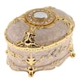 thumbnail image 1 of Caja de Almacenamiento de Anillo de Pendientes de Regalo de Caja de Joyería Vintage de Metal Ovalado de Esmalte de Cristal , StyleA, 1 of 8