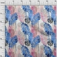 thumbnail image 3 of oneOone Polyester Spandex Medium Blue Fabric Leaves Craft Projects Decor Fabric Printed By The Yard 56 Inch Wide-V9, 3 of 6
