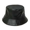 thumbnail image 3 of Unisex Fashion PU Leather Bucket Hat Rain Resistant Fisherman Cap, 3 of 6