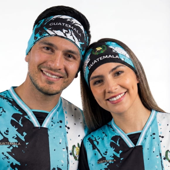 Cinta para la cabeza reversible Fox & Fury con bandera de Guatemala