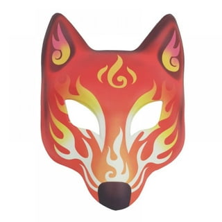 LIQUID Anime Demon Slayer Foxes Mask Hand-painted Japanese Mask Half Face  Mask Festival Ball Kabuki Kitsune Masks Cosplay Prop