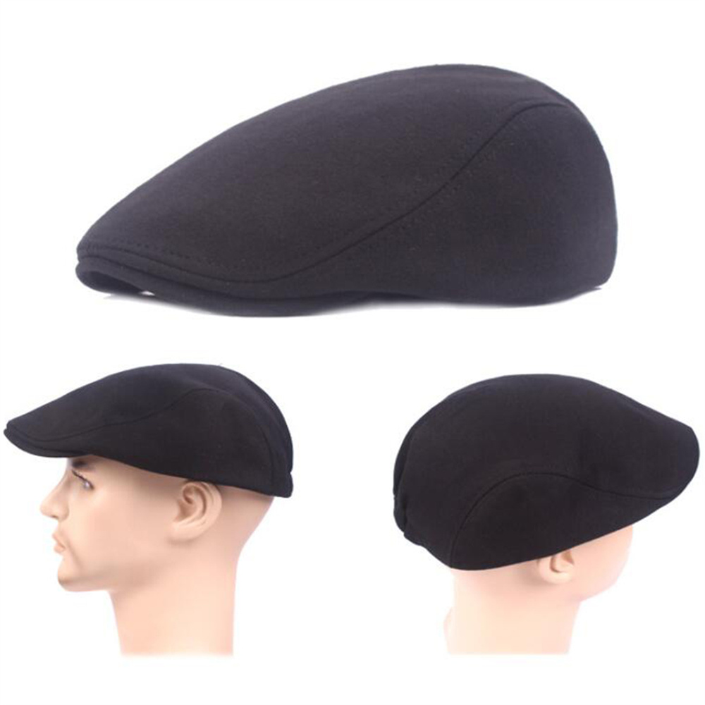 Retro Newsboy Caps Men Hats Painters Hats Berets For MaleBlack