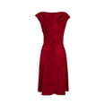 thumbnail image 7 of Ruffle Neck Flowy Velvet Midi Dress for Women Sleeveless Fitted Waist Dress Luxurious and Feminine for Wedding Guest and Dinners, 7 of 7