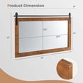thumbnail image 3 of Costway Farmhouse Bathroom Wall Mounted Mirror 40" x 26" Explosion-proof Fir Wood Frame, 3 of 9
