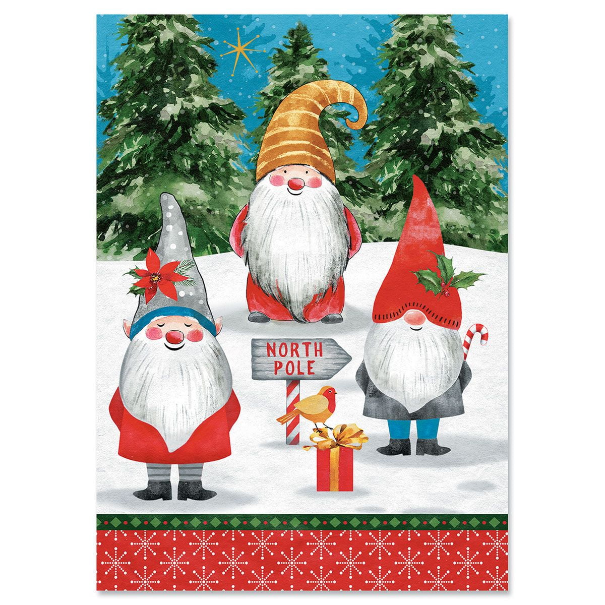 Holiday Gnomes Christmas Cards by Suzanne Nicoll¬Æ - Set of 18 - Walmart.com