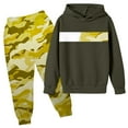 thumbnail image 4 of Girls Outfit Set Long Sleeve Oversized Hooded Sweatshirt Camo Print Pants Children Sports Loose Autumn Outfits, 4 of 4