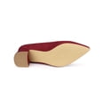 thumbnail image 5 of BLISSFUL STEP Women's Pointy Toe Slip-on Low Block Heels Pumps, 5 of 6
