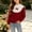 Red, variant on Little Girls Wavy Cable Knit Scalloped Collar Multi Bow Sweater Long Sleeve Crew Neck Holiday Soft Fall Winter Kids Pullover Red 7-8 Years