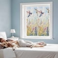 thumbnail image 3 of Spring Hummingbird Floral Privacy Window Film, Decorative Frosted Glass Window Film, Farmhouse Flower Botanical Reusable Peel and Stick Static Cling for Home Bathroom Office Glass Door 17.7"x39.3", 3 of 8