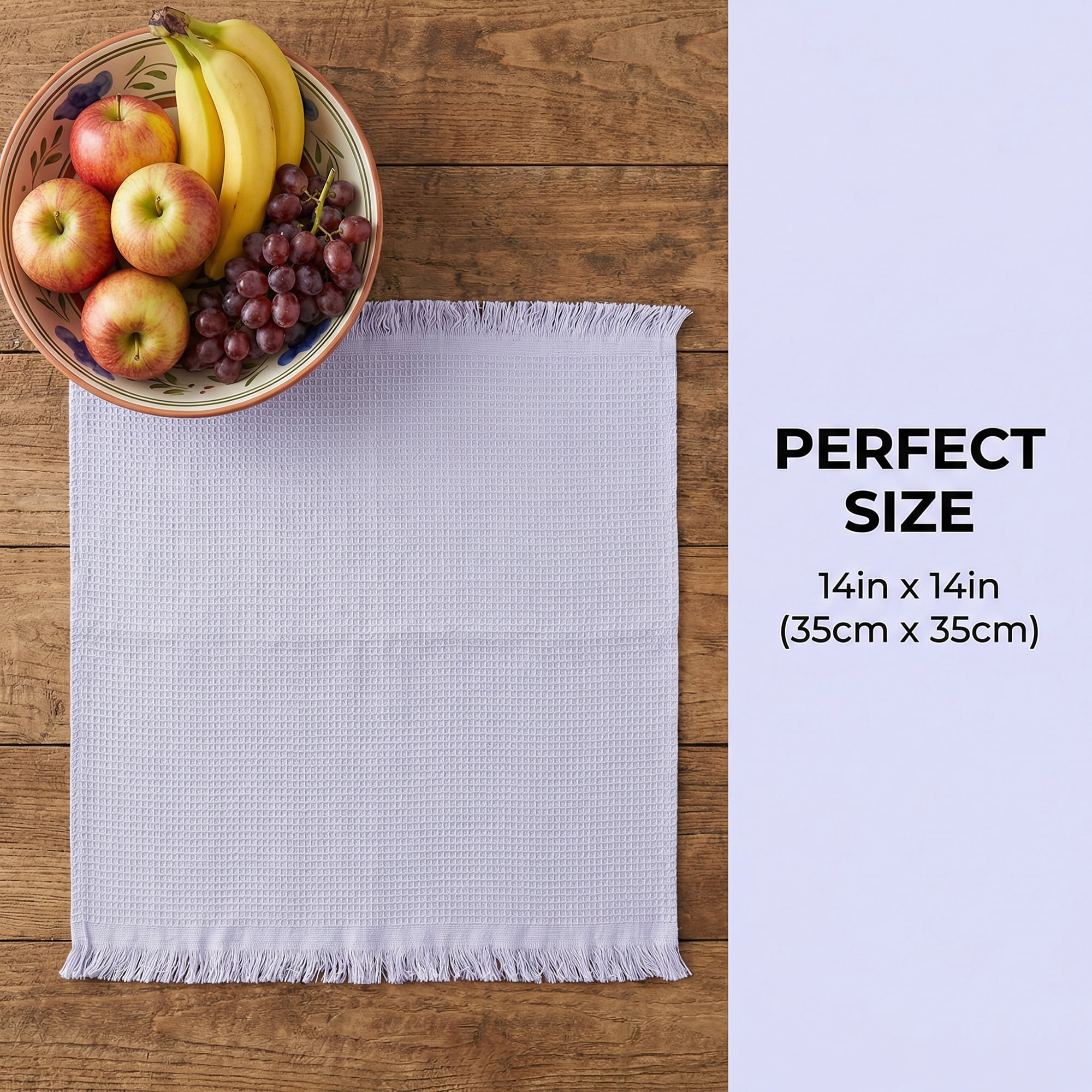 Unique Bargains Cotton Waffle Weave Cleaning Cloths 6 Pack Light Grey 14" x 14"