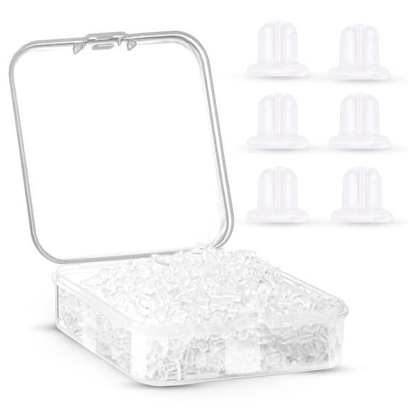 1200 Pcs Soft Silicone Earring Backs Replacements, Clear Earring Backings, Bullet Clutch Earring Stoppers Back Pads Cushions for Studs Heave Droopy Fish Hook Earring