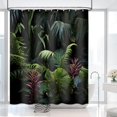 thumbnail image 3 of Tropical Jungle Shower Curtain for Bathroom, Tropical Rainforest Large Green Leaves Shower Curtain Set Waterproof Fabric Bathtub Curtain Art Decor with 12 Hooks, 72x72 inches, 3 of 6