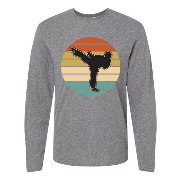 Inktastic Karate Martial Arts Silhouette Long Sleeve T-Shirt